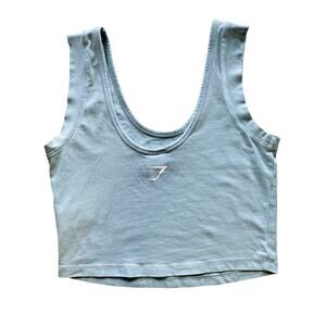 GYMSHARK Shirt Womens Size Small Blue Crop Tank Top Gym Workout Athletic Running